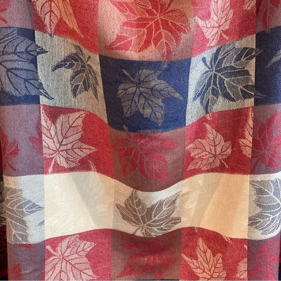 CHERIE BLISS Super Soft Colour Block Leaf Motif Large Pashmina Scarf Shawl NEW - Picture 3 of 8